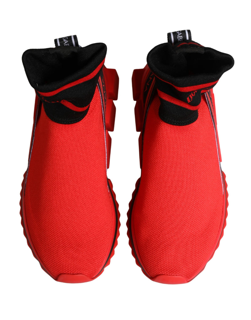 Dolce & Gabbana Red Black Sorrento Socks Sneakers Shoes