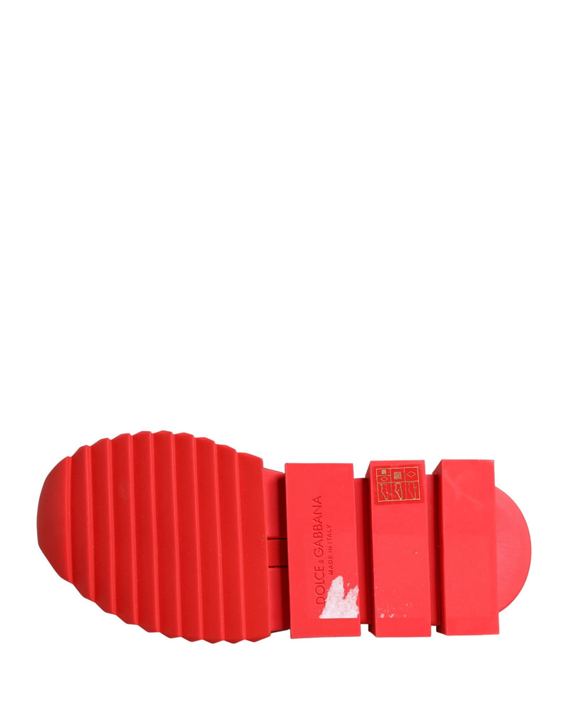 Dolce & Gabbana Red Black Sorrento Socks Sneakers Shoes