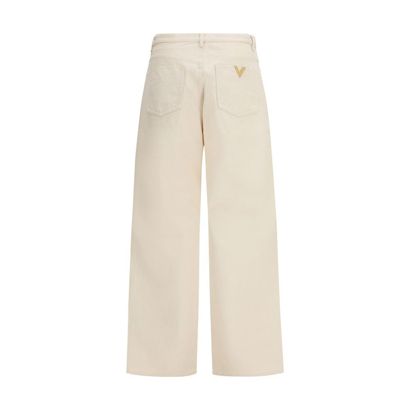 Valentino Garavani Beige Cotton Casual Pants