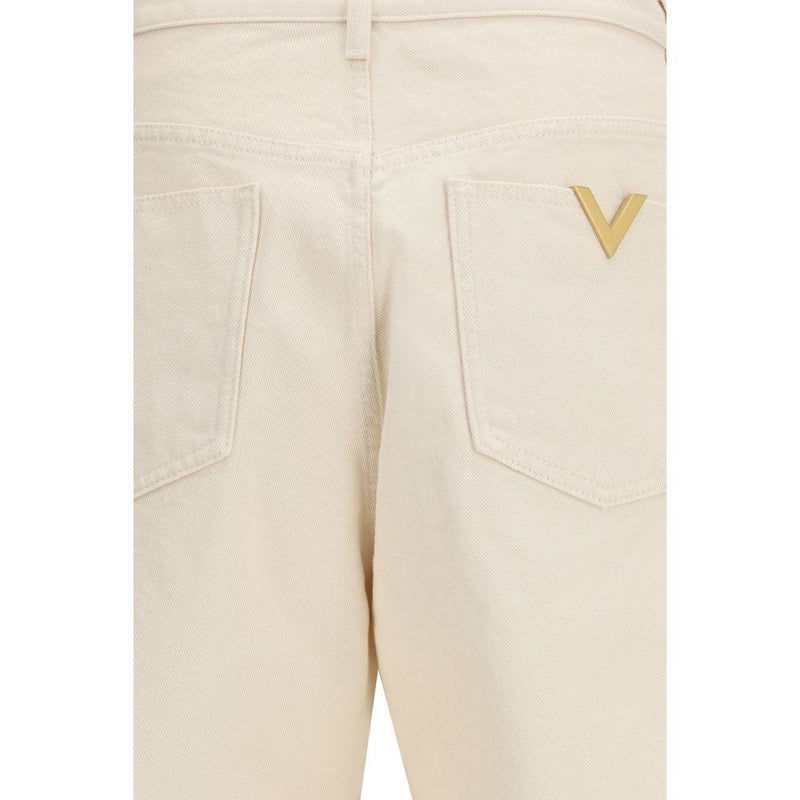 Valentino Garavani Beige Cotton Casual Pants