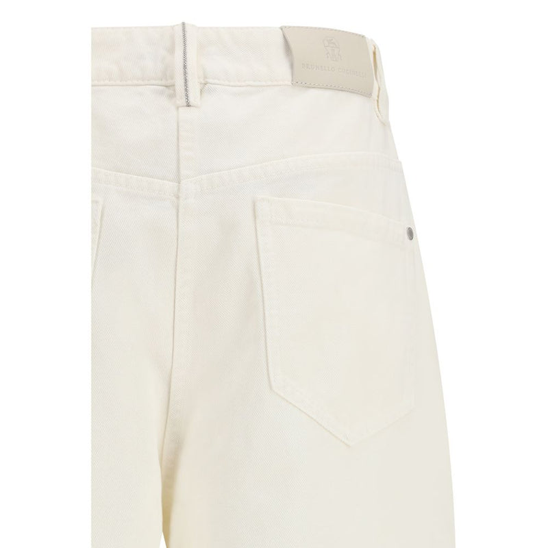 Brunello Cucinelli Beige Cotton Casual Pants