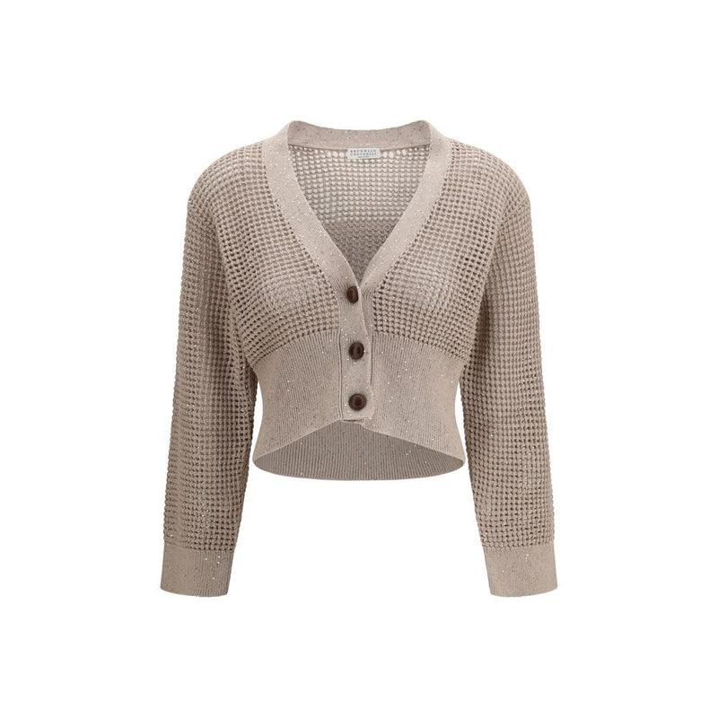 Brunello Cucinelli Beige Cotton Cardigan