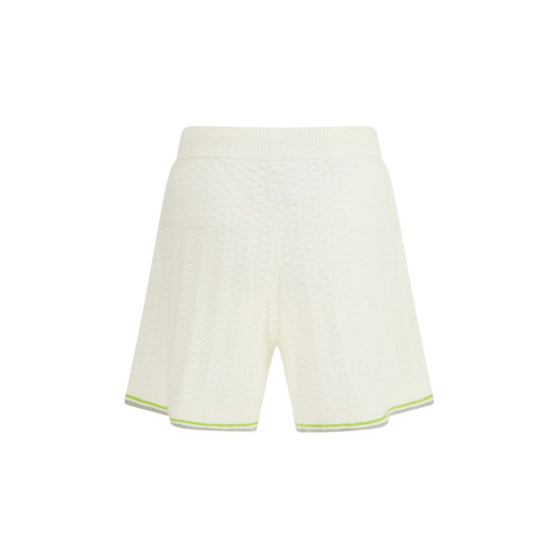 Casablanca White Cotton Bermuda Shorts