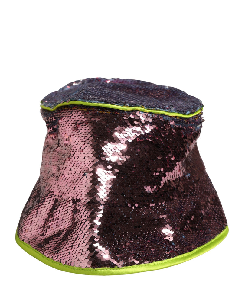 Chapeau bob de pêcheur violet à sequins Dolce & Gabbana pour homme