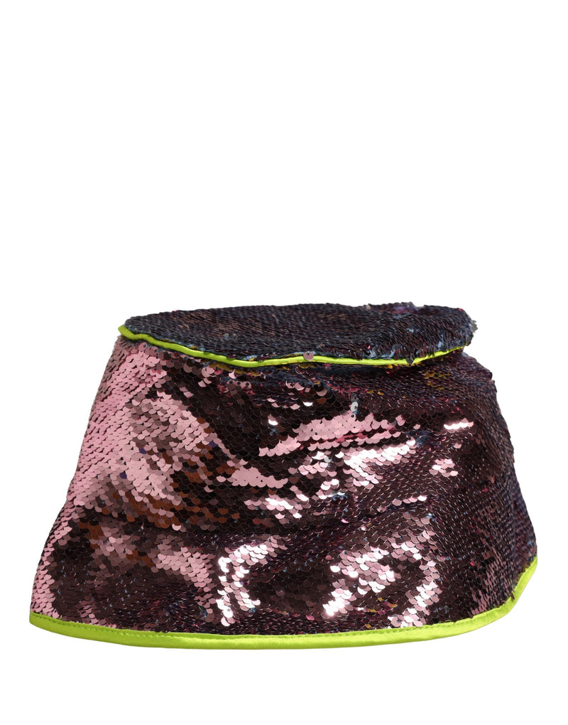 Chapeau bob de pêcheur violet à sequins Dolce & Gabbana pour homme