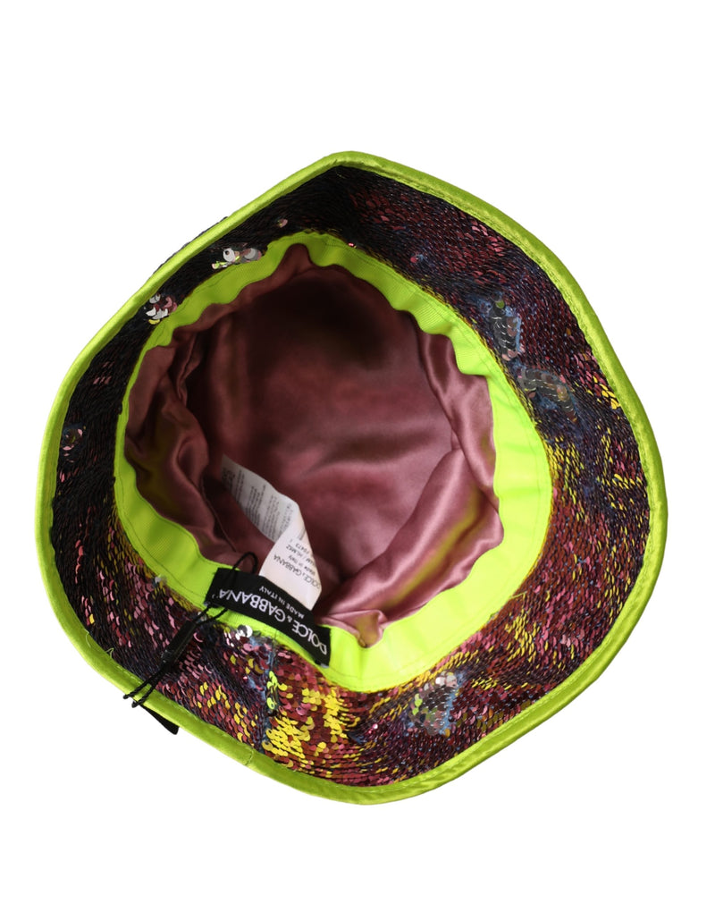 Chapeau bob de pêcheur violet à sequins Dolce & Gabbana pour homme
