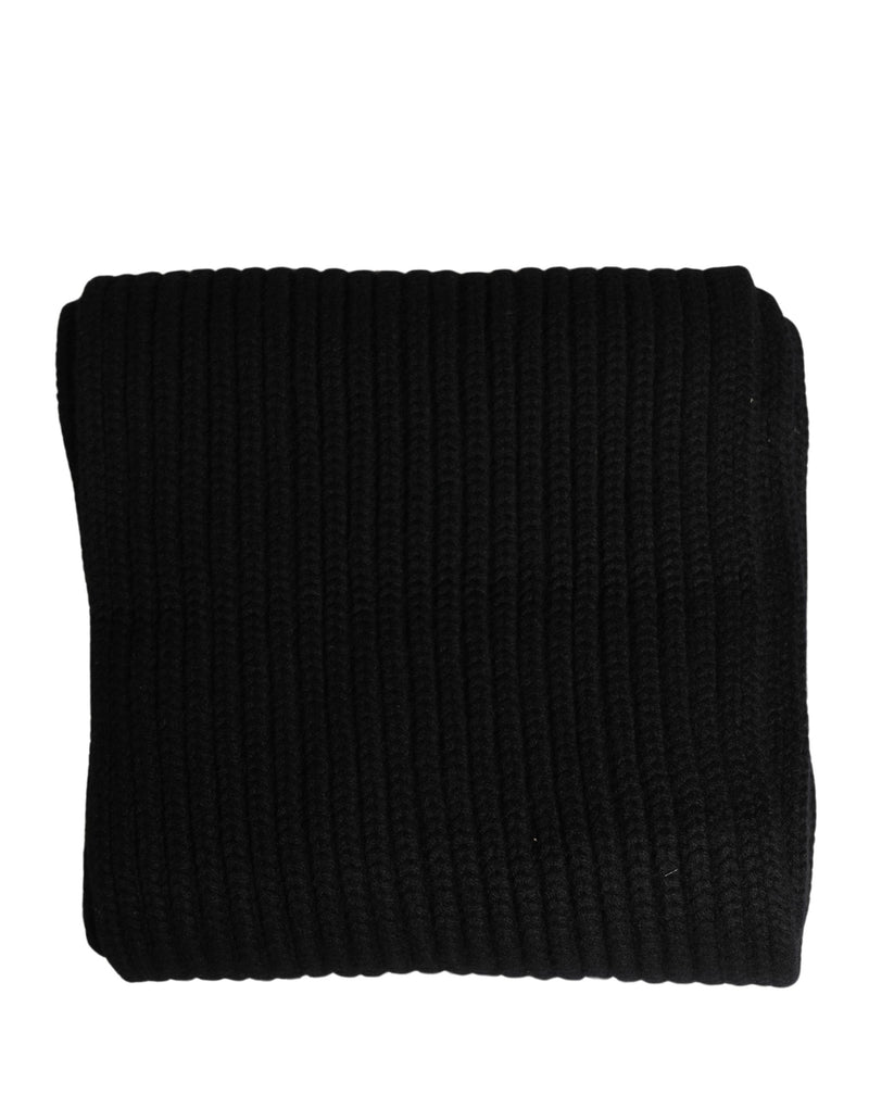 Bufanda cuello de cashmere negro de punto Dolce & Gabbana para hombre, talla única