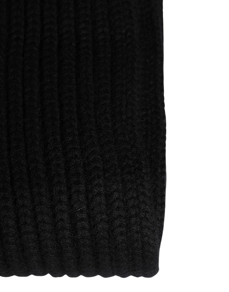 Bufanda cuello de cashmere negro de punto Dolce & Gabbana para hombre, talla única