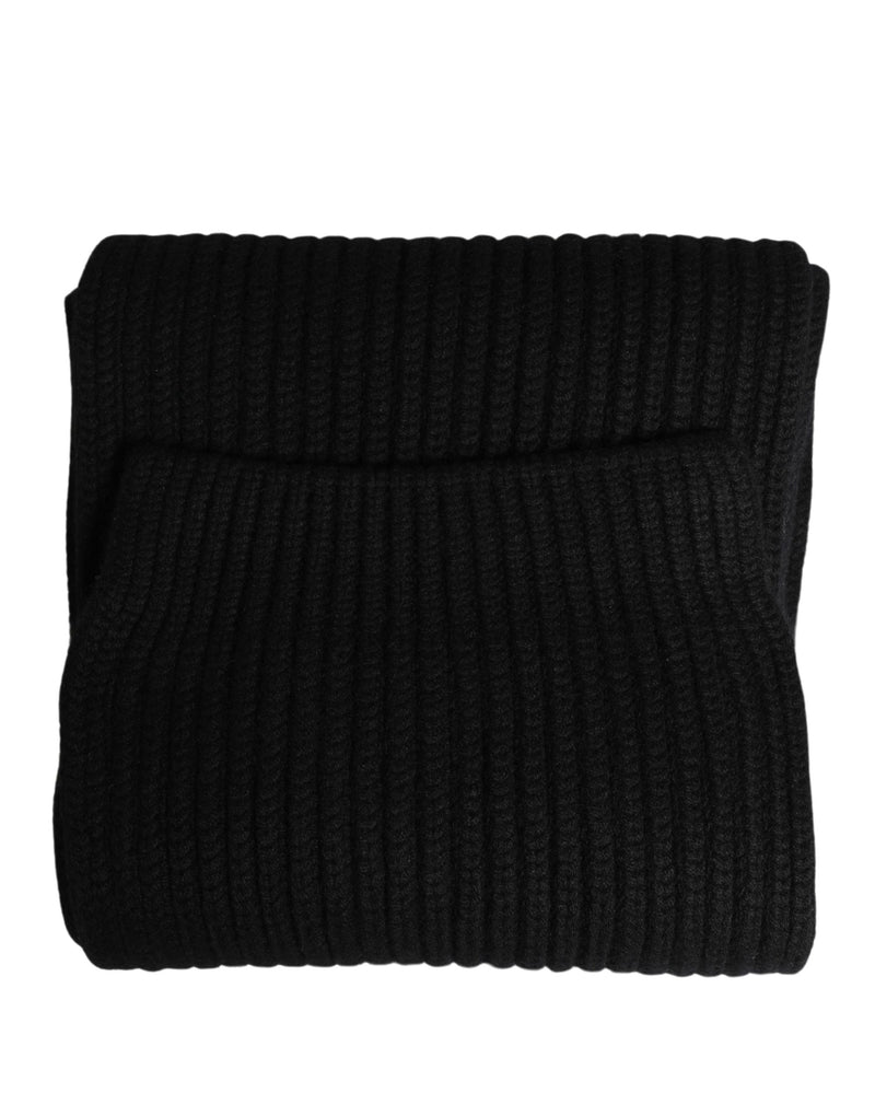Bufanda cuello de cashmere negro de punto Dolce & Gabbana para hombre, talla única