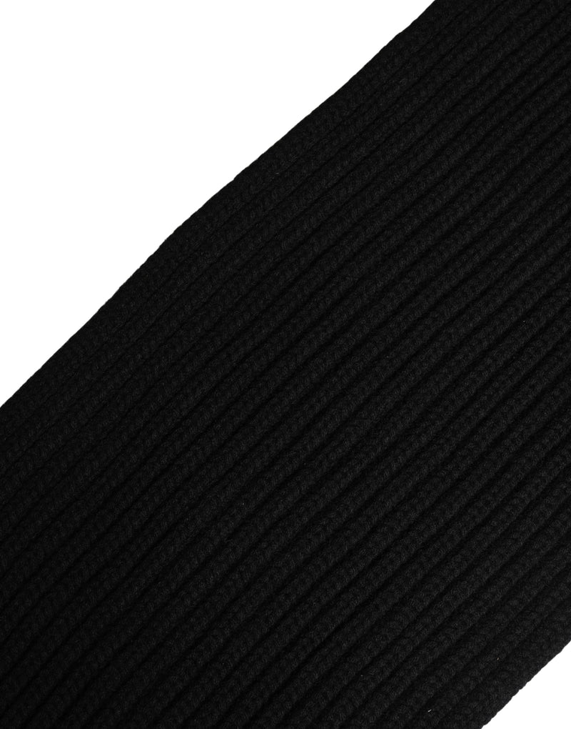 Bufanda cuello de cashmere negro de punto Dolce & Gabbana para hombre, talla única