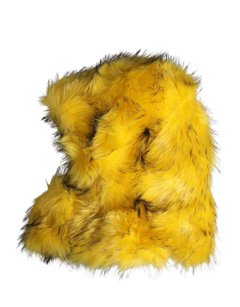 Chapéu bucket amarelo de pelo de modacrílico Dolce & Gabbana para mulheres