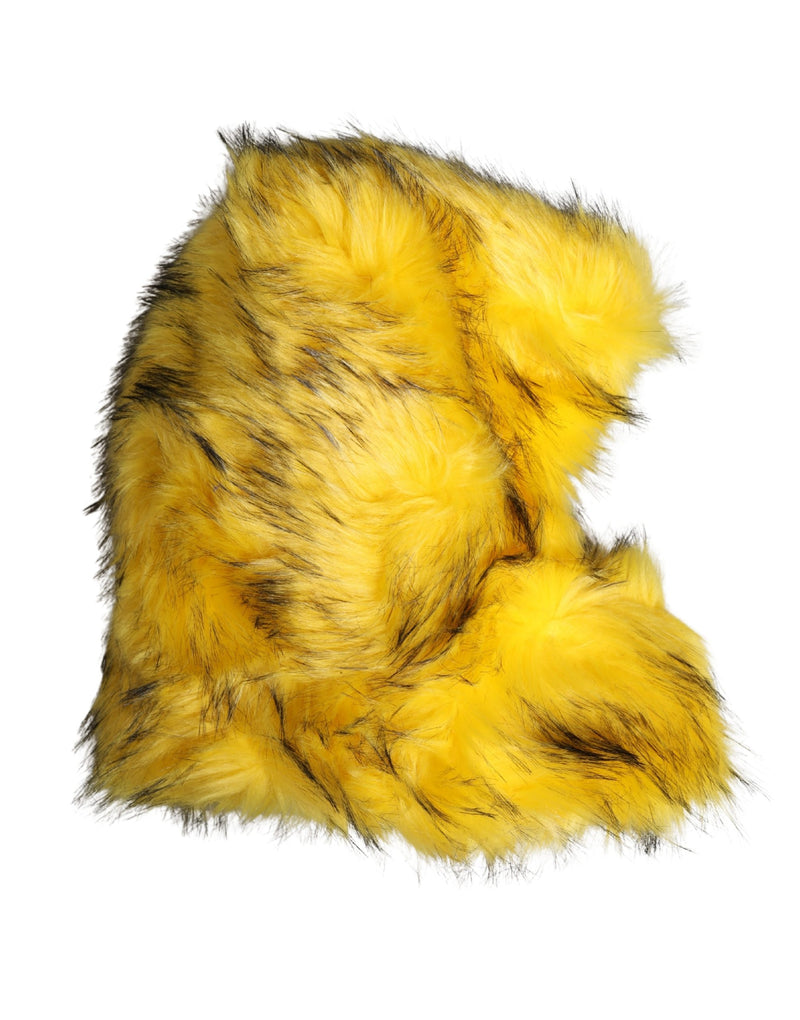 Chapéu bucket amarelo de pelo de modacrílico Dolce & Gabbana para mulheres