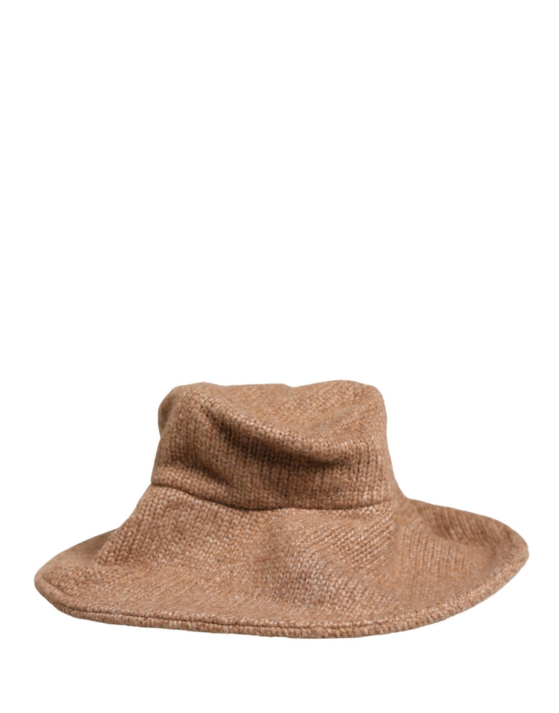 Chapeau tricoté en laine de lama marron Dolce & Gabbana pour femme