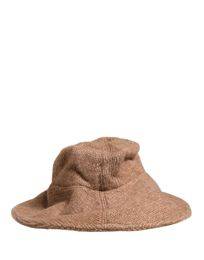 Chapeau tricoté en laine de lama marron Dolce & Gabbana pour femme