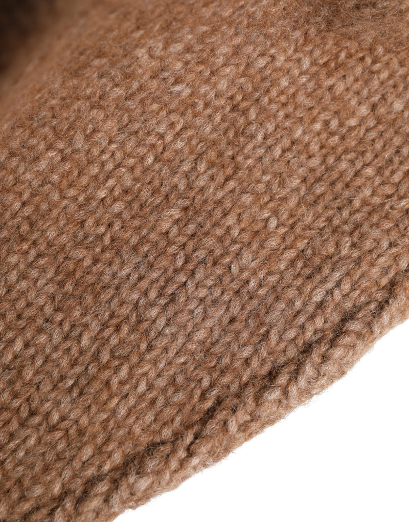 Chapeau tricoté en laine de lama marron Dolce & Gabbana pour femme