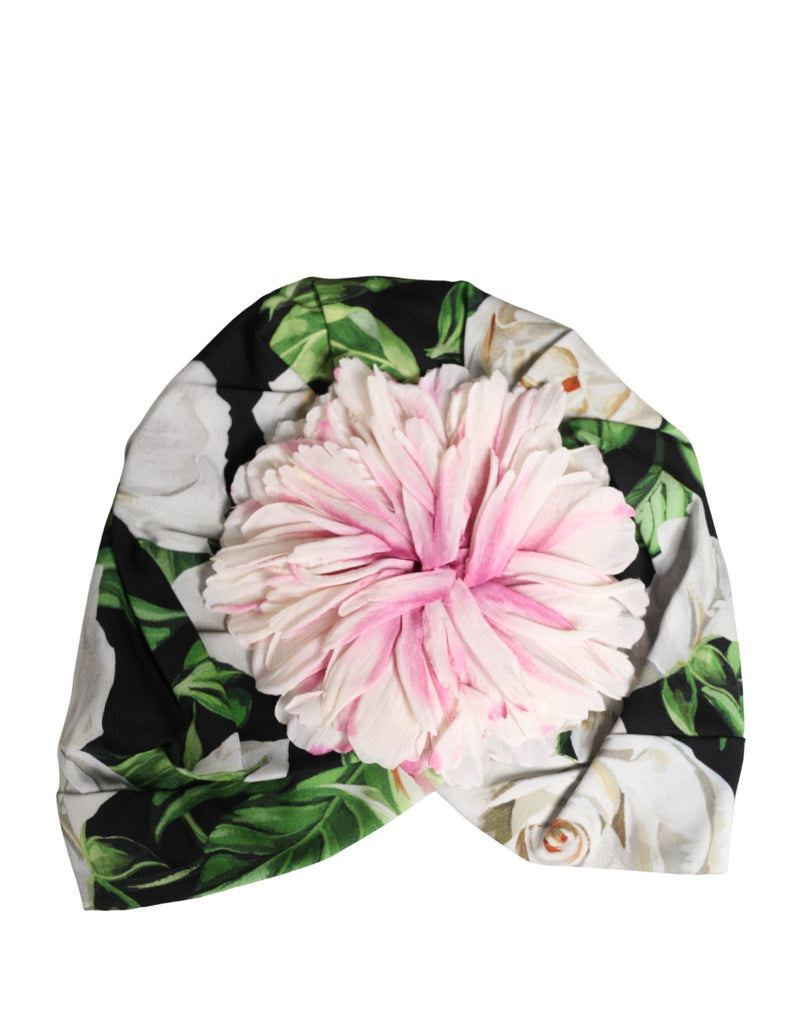 Turbante negro con motivo floral de Dolce & Gabbana para mujer