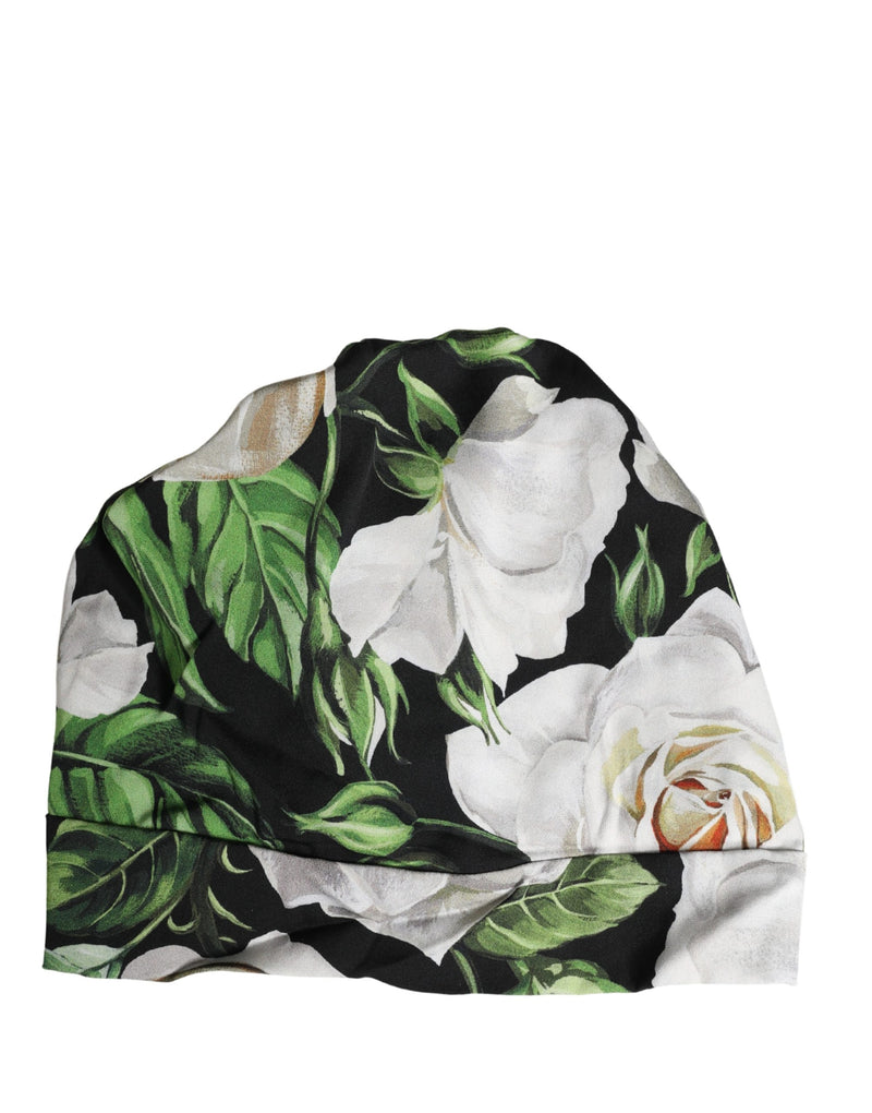 Turbante negro con motivo floral de Dolce & Gabbana para mujer