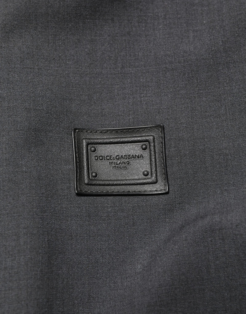 Chaqueta bomber negra de lana con logotipo y cierre completo de Dolce & Gabbana para hombre