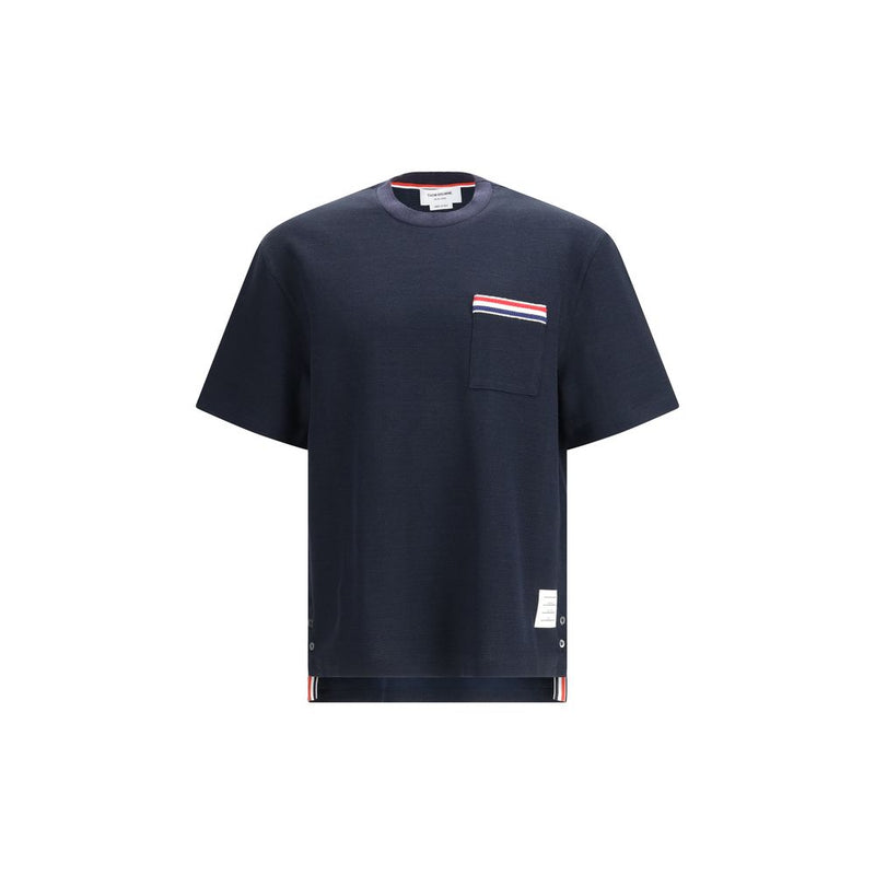 Camiseta de algodón azul de Thom Browne