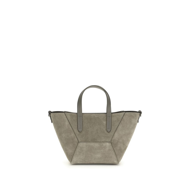 Brunello Cucinelli Beige Calf Leather Bos Taurus Shoulder Bag