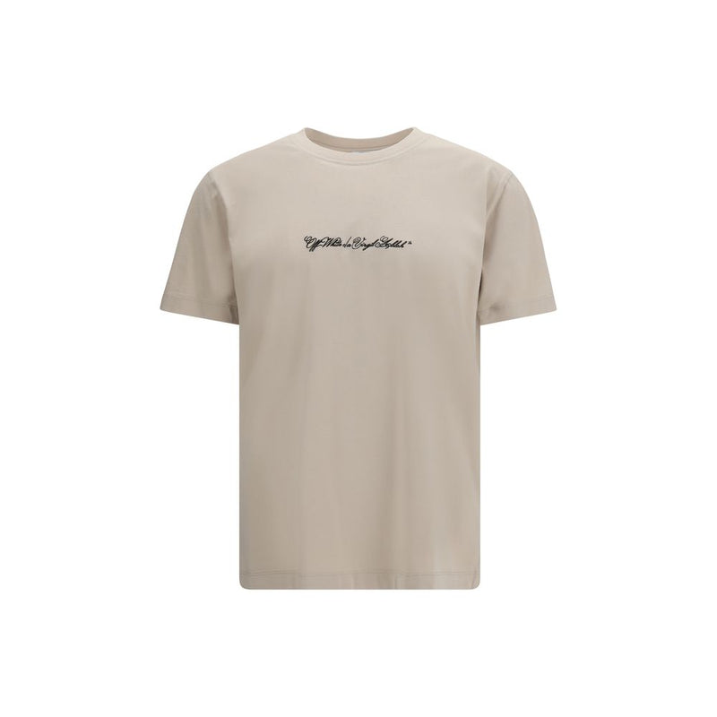 Off-White Beige Cotton T-Shirt