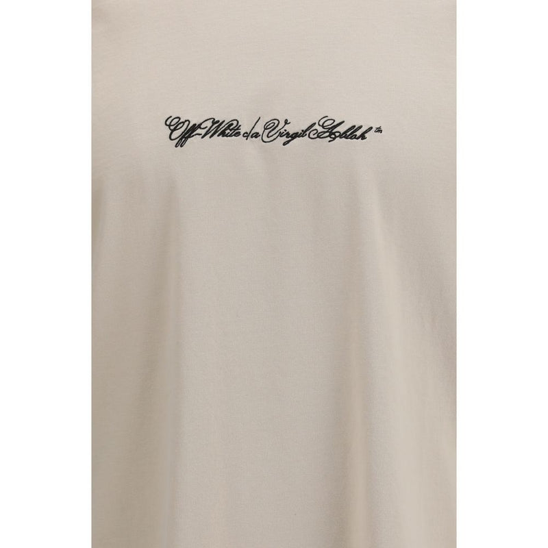 Off-White Beige Cotton T-Shirt