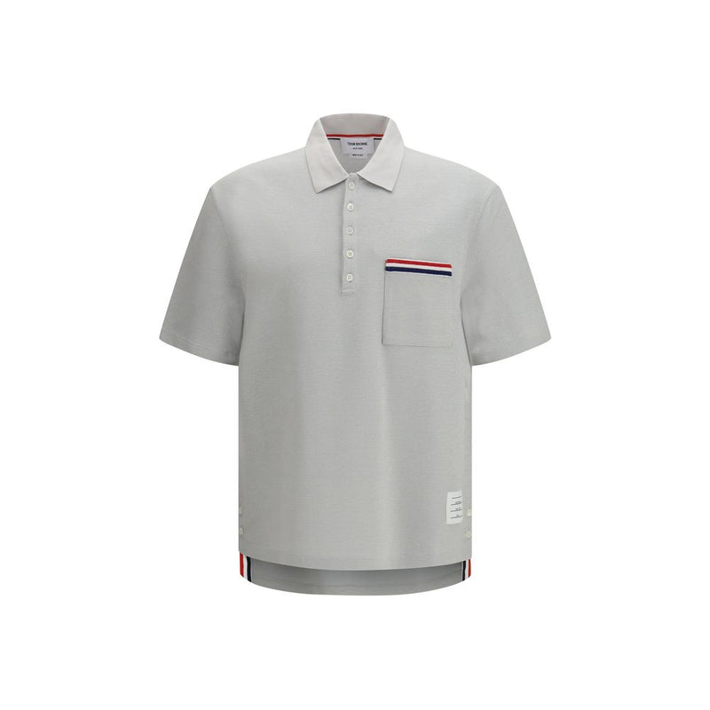 Polo de algodón gris de Thom Browne
