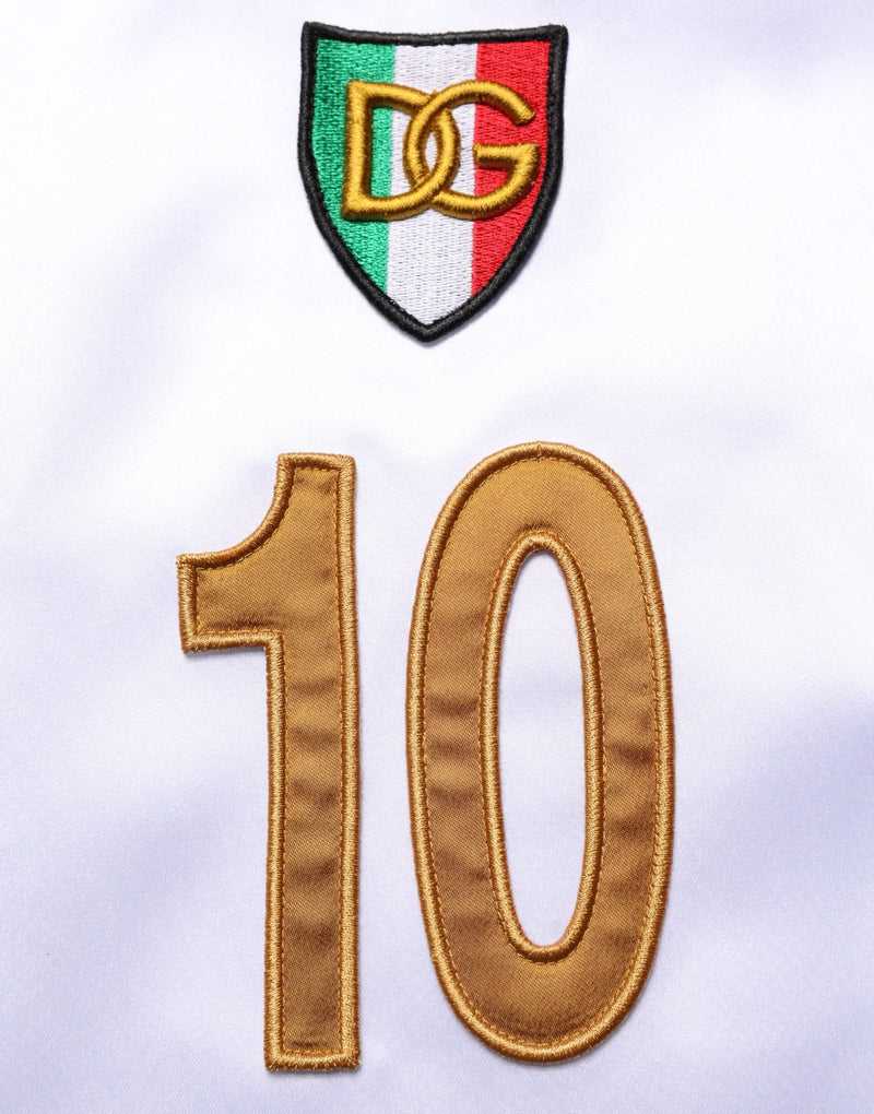 T-shirt sans manches en satin multicolore Italia à logo DG Dolce & Gabbana