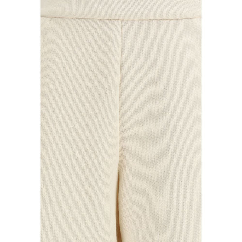 Max Mara Pure Beige Cotton Casual Pants