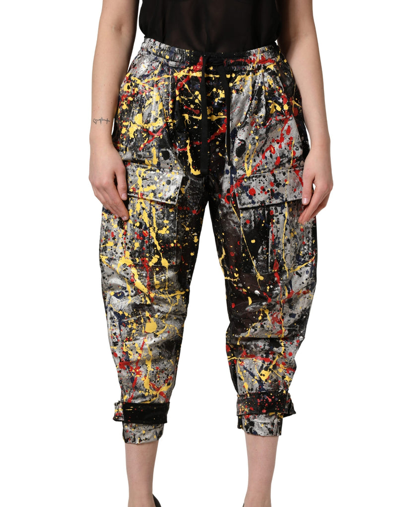 Pantalón cargo cropped negro con efecto ColorSplash de Dolce & Gabbana
