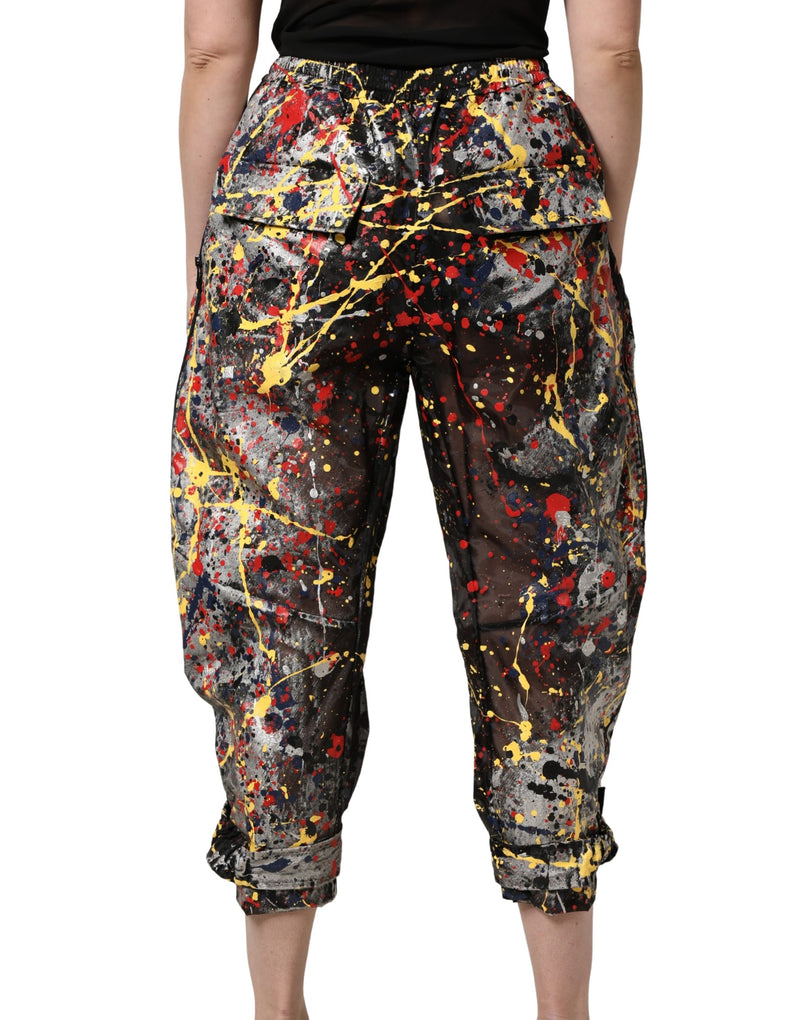 Pantalón cargo cropped negro con efecto ColorSplash de Dolce & Gabbana