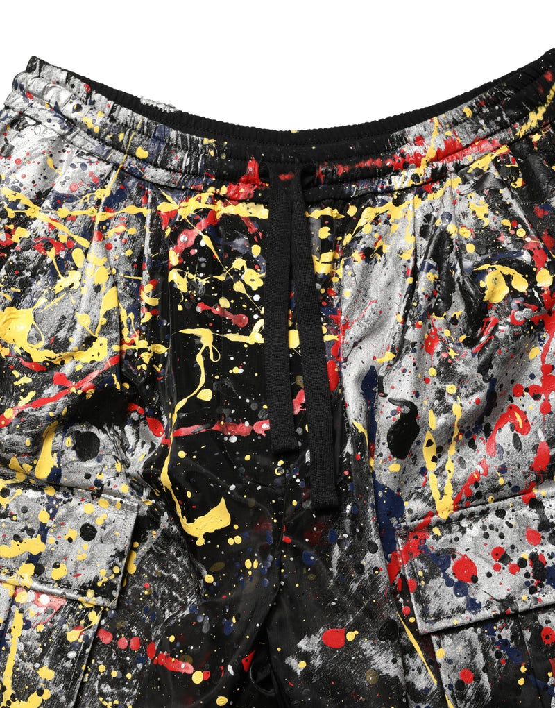 Pantalón cargo cropped negro con efecto ColorSplash de Dolce & Gabbana