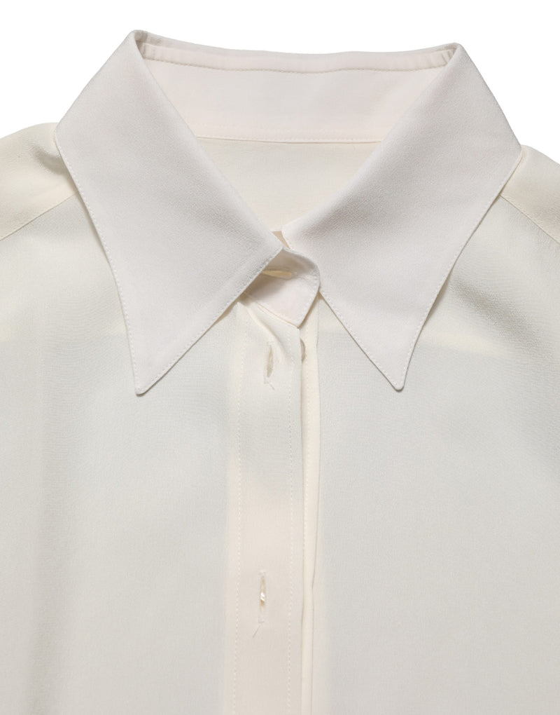 Blusa avorio con colletto e maniche lunghe Dolce & Gabbana