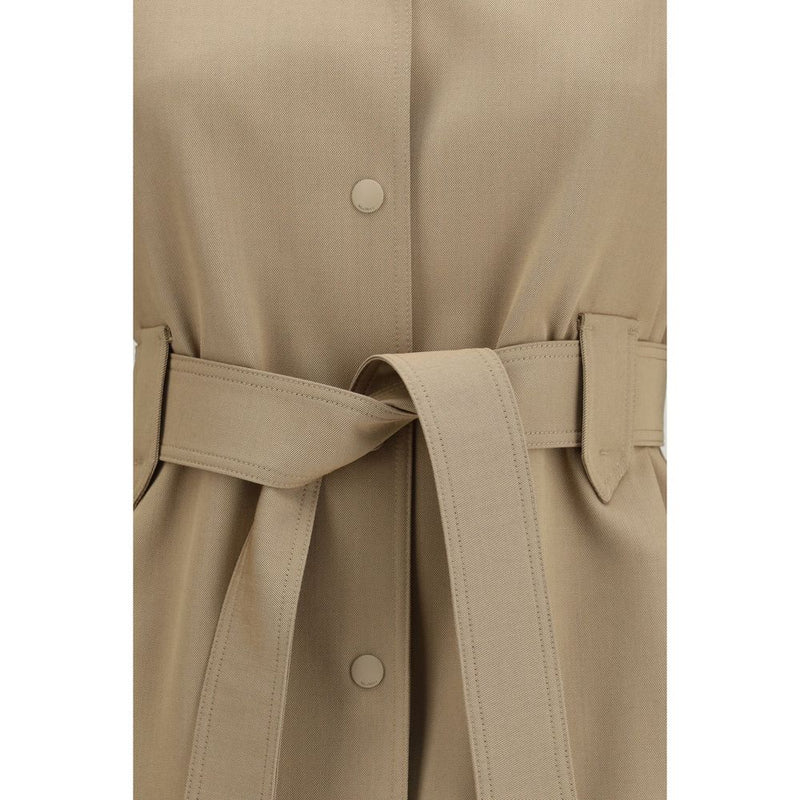 Max Mara Brown Wool Oves Aries Sleeveless Jacket