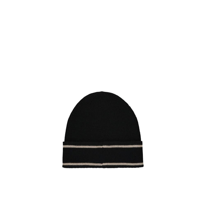 Balmain Black Merino Wool Beanie