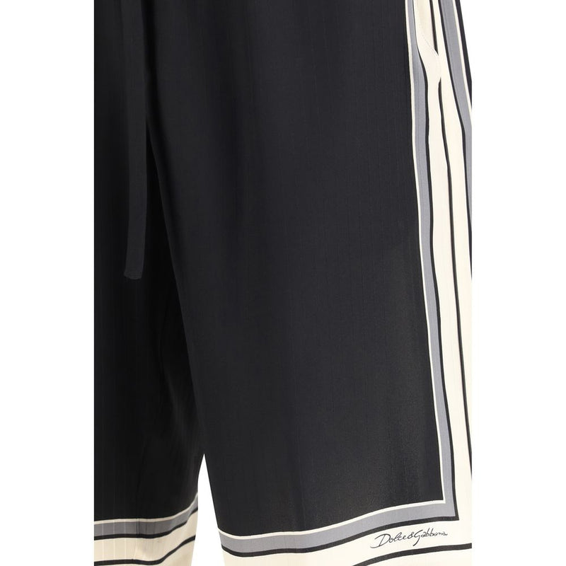 Dolce & Gabbana Black Silk Bermuda Shorts