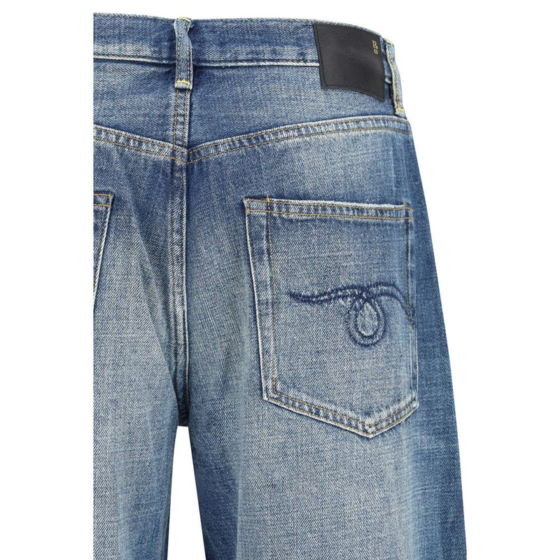 R13 Blue Cotton Relaxed Fit Jeans