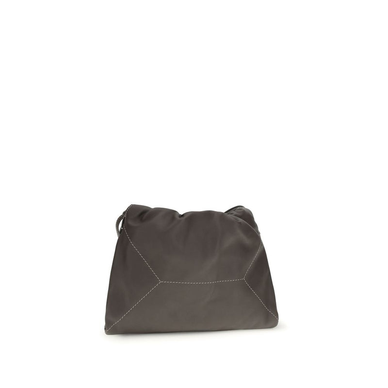 Brunello Cucinelli Brown Calf Leather Bos Taurus Shoulder Bag