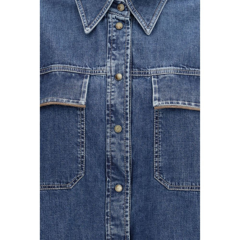 Brunello Cucinelli Blue Denim Shirt