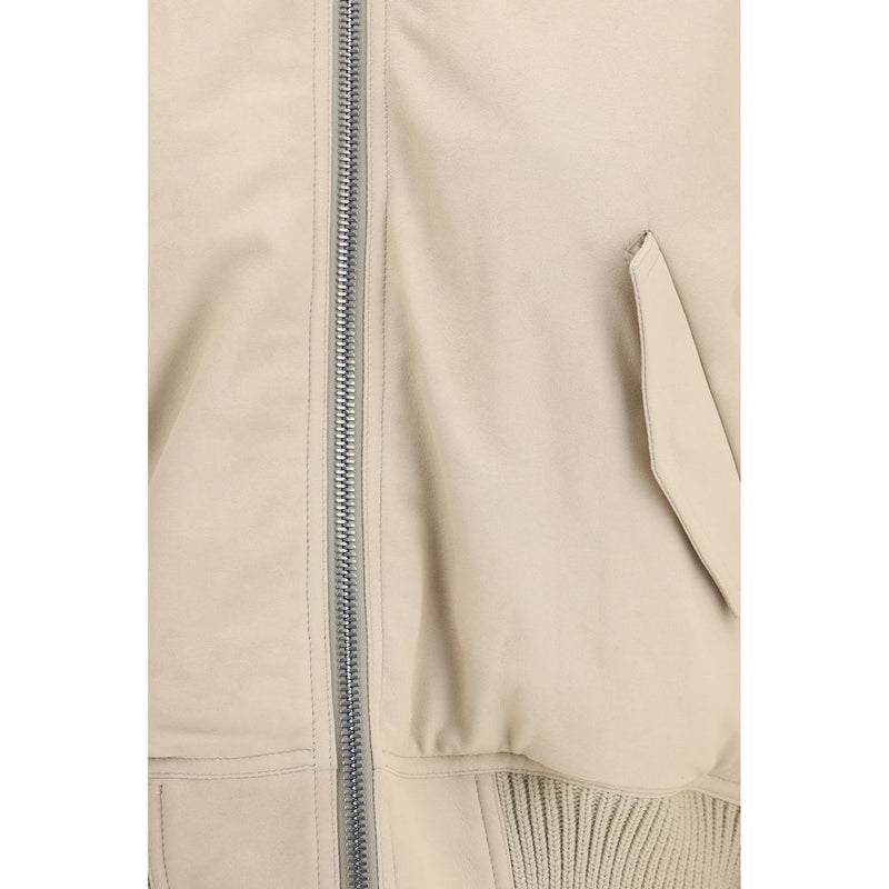 Rick Owens Beige Lamb Ovis Aries Aries Bomber