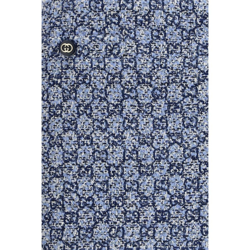 Gucci Blue Cotton Mini Skirt