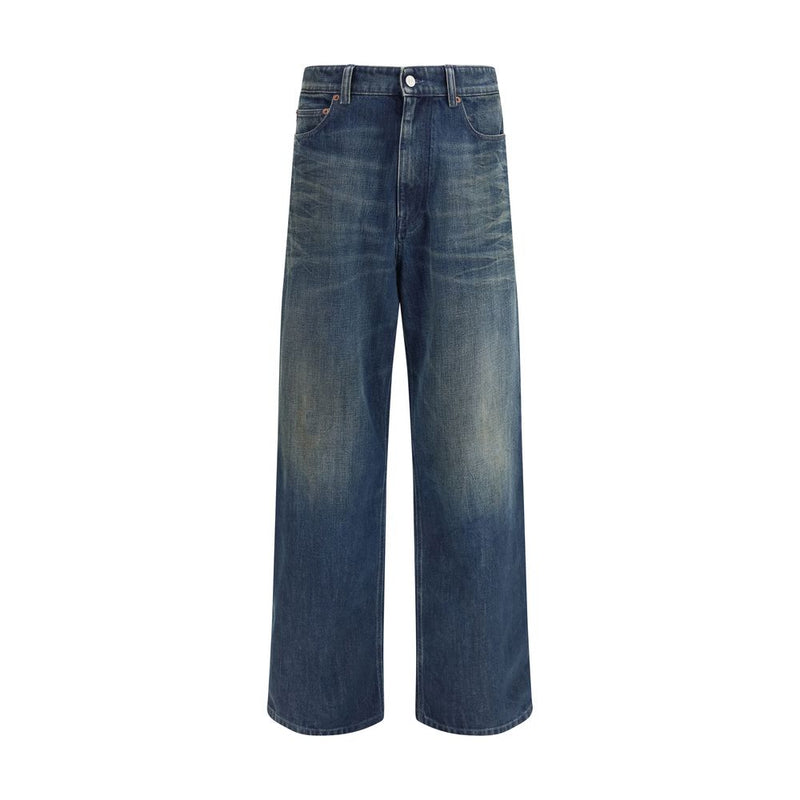 MM6 Blue Cotton Straight-Leg Jeans