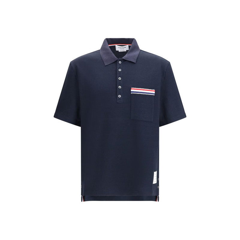 Polo de algodón azul de Thom Browne