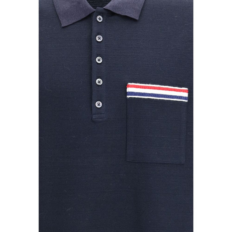 Polo de algodón azul de Thom Browne
