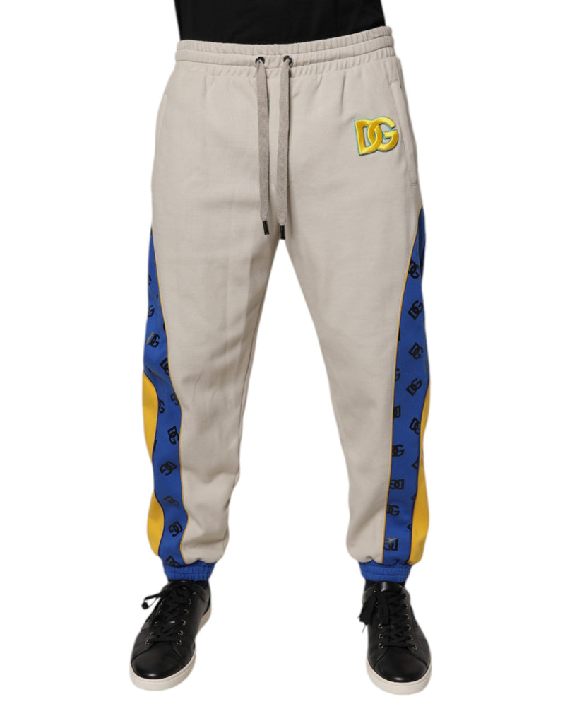 Pantaloni jogger in cotone multicolore con logo DG Dolce & Gabbana