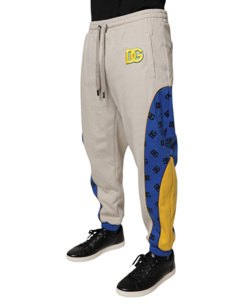 Pantaloni jogger in cotone multicolore con logo DG Dolce & Gabbana