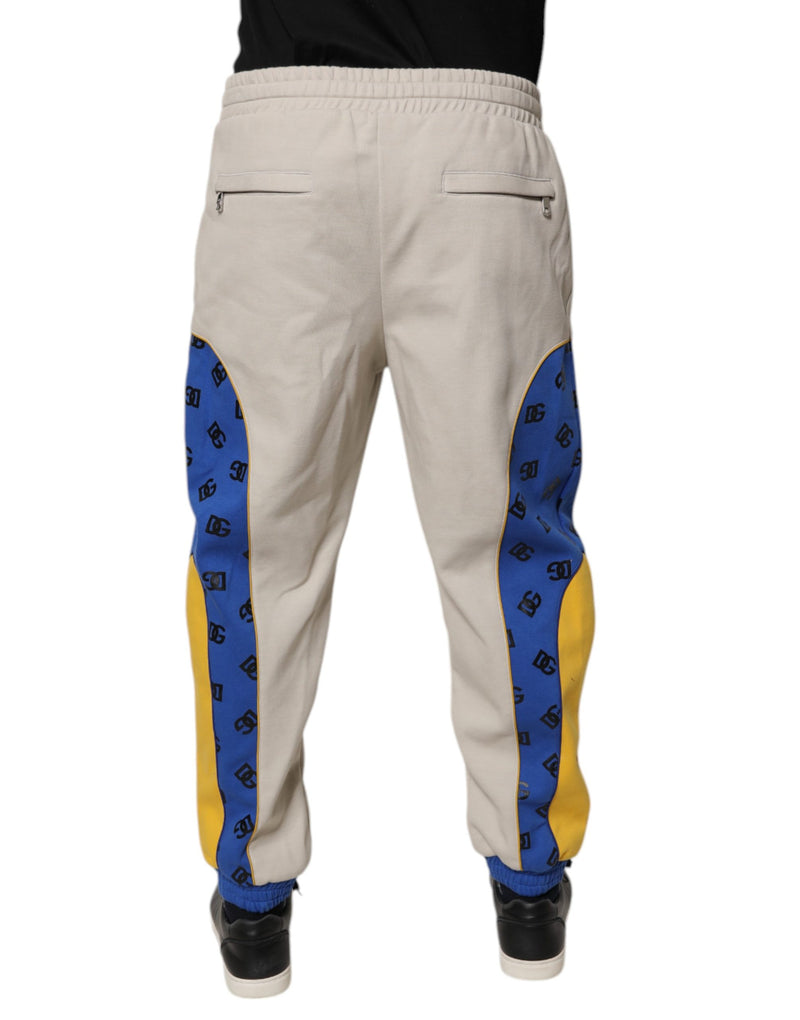 Pantaloni jogger in cotone multicolore con logo DG Dolce & Gabbana