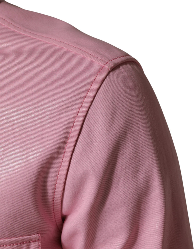 Chemise rose à col, boutonnée, en coton pour homme Dolce & Gabbana