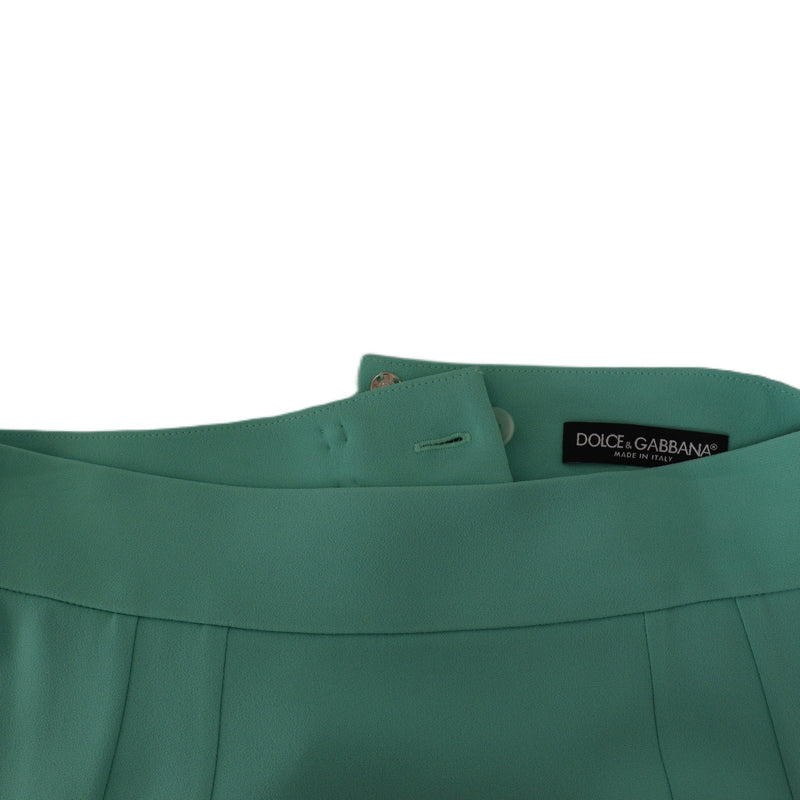 Falda midi de corte lápiz verde menta de viscosa de Dolce & Gabbana