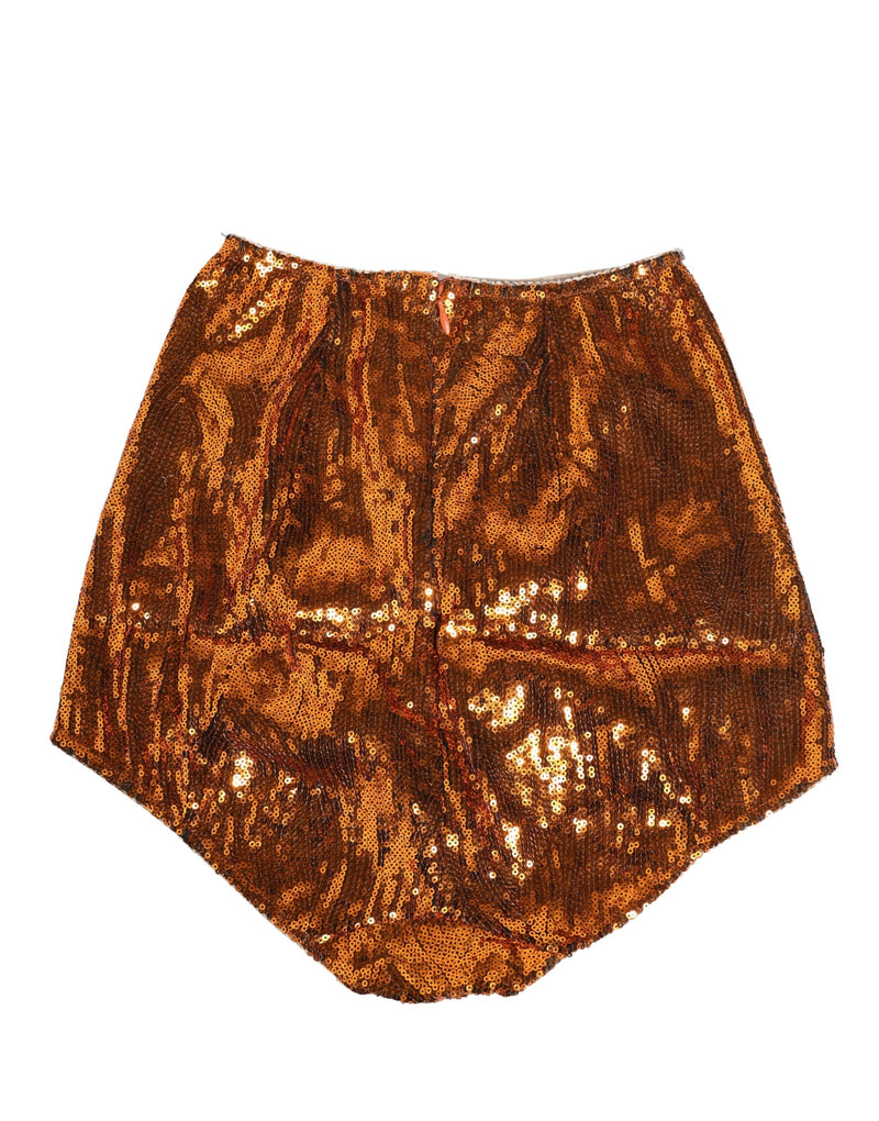Ropa interior moldeadora de nailon naranja con lentejuelas y cintura alta de Dolce & Gabbana